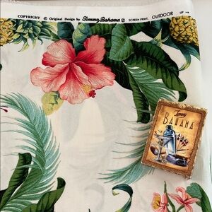 Tommy Bahama Hibiscus and Pineapple Fabric plus playing cards
